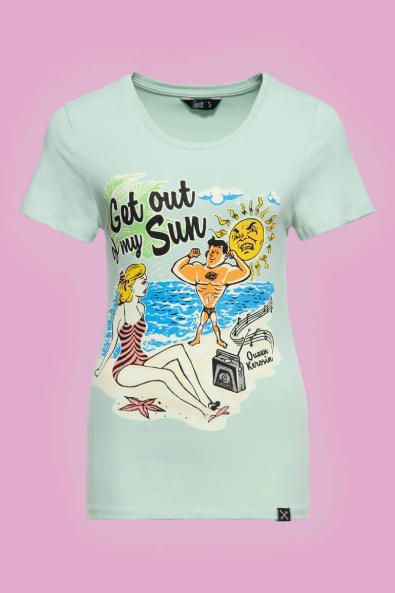 T-shirt Get Out Of My Sun Mint - Queen Kerosin