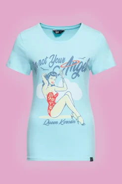 T-shirt I'm Not Your Angel Sky Blue - Queen Kerosin
