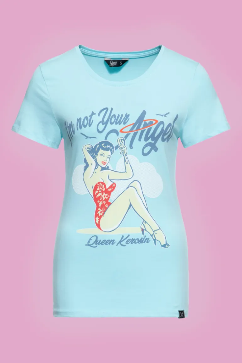 T-shirt I'm Not Your Angel Sky Blue - Queen Kerosin