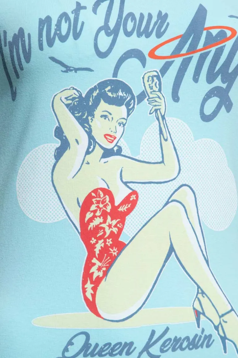 T-shirt I'm Not Your Angel Sky Blue - Queen Kerosin