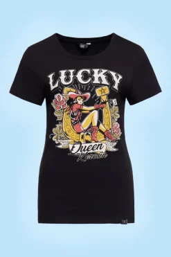 T-shirt Lucky Black - Queen Kerosin