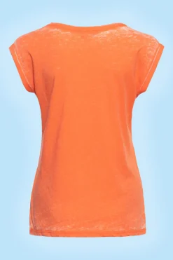 T-shirt Sleeveless Enzymewash Hit The Road Wheel Orange - Queen Kerosin