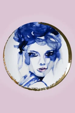 Wandbord Victoria Verbaan Hot mess 31 cm - Heinen Delfts Blauw
