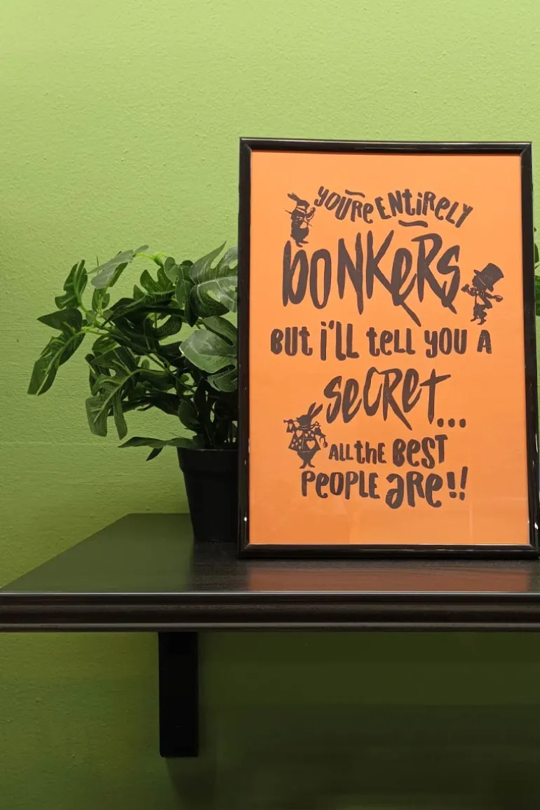 You're Entirely Bonkers Alice in Wonderland Pink